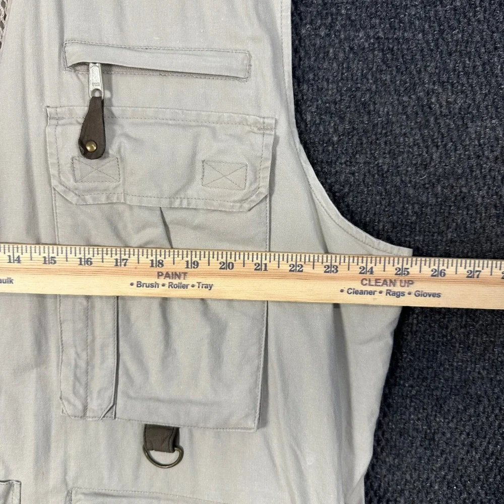 Vintage Eddie Bauer Utility Fishing Vest Men XLT Tall Beige Mesh Safari Photo